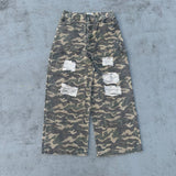 이중 무릎 손상 버기 바지