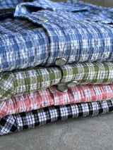 western seersucker check shirt