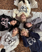 正面蝴蝶標誌拉鍊連帽衫