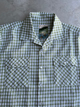 western seersucker check shirt