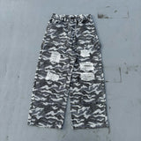 이중 무릎 손상 버기 바지