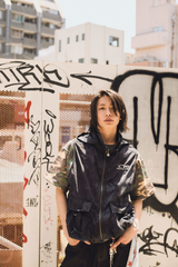 タイダイフード付きナイロンベスト