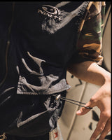 タイダイフード付きナイロンベスト