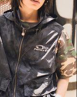 タイダイフード付きナイロンベスト