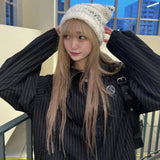 n 로고 스트라이프 블루슨