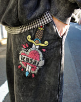 心臟紋身薩加拉汗水褲