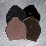 Velours lamé half zip track jacket