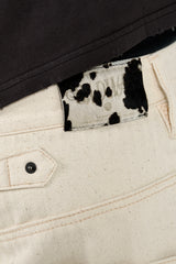 Herringbone studs denim pants