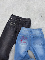 STITCH LOGO STRAIGHT DENIM PANTS