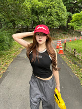 metal logo American sleeve tank top