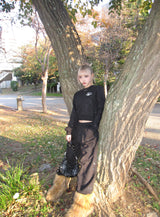 그라데이션 나비 로고 스웨트 팬츠