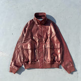 合成皮革短襯衫