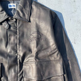 合成皮革短襯衫