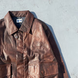 合成皮革短襯衫