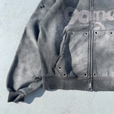 銷毀的拼貼拉鍊連帽衫