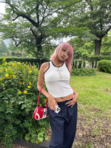 metal logo American sleeve tank top