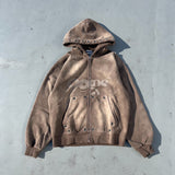 銷毀的拼貼拉鍊連帽衫