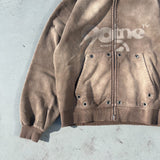 銷毀的拼貼拉鍊連帽衫