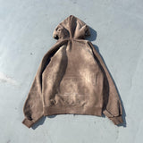 銷毀的拼貼拉鍊連帽衫