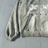 銷毀的拼貼拉鍊連帽衫