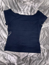 Cross Logo Off Shoulder Tee