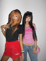 OG Logo Glitter Half Zip Hoodie