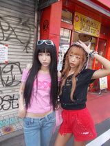 OG Logo Off Shoulder Glitter Tee