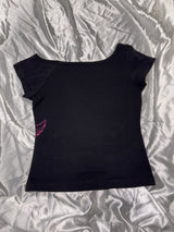 Cross Logo Off Shoulder Tee