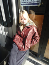 合成皮革短襯衫