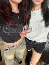 Rhinestone yung logo ss tee