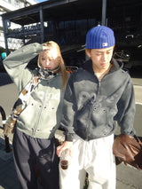 銷毀的拼貼拉鍊連帽衫