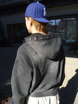 銷毀的拼貼拉鍊連帽衫