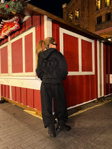 glitter heart logo zip hoodie