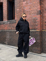 glitter heart logo zip hoodie