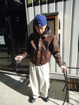 合成皮革短襯衫