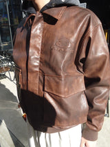 合成皮革短襯衫