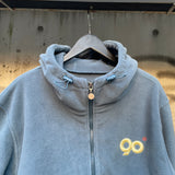 90 로고 후드 양털 재킷