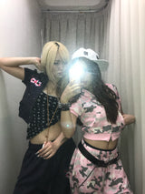 90 Logo Girl Short Sleeve Zip Hoodie