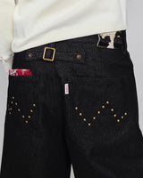 스터드 스트레이트 데님 팬츠