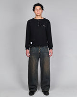 스터드 스트레이트 데님 팬츠