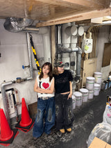 camouflage patch wide denim