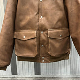 Tagging Logo Vintage Leather Jacket