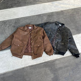 Tagging Logo Vintage Leather Jacket