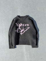 Front butterfly lame knit