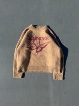 Front butterfly lame knit