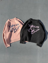 Front butterfly lame knit