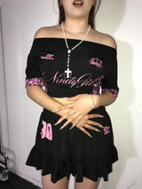 9090girl × umbro Leopard Off Shoulder Tee