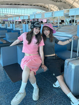 Edge embroidery pigment Tee