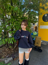 SC logo random patch crew neck sweat