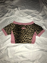 9090girl × umbro Leopard Off Shoulder Tee